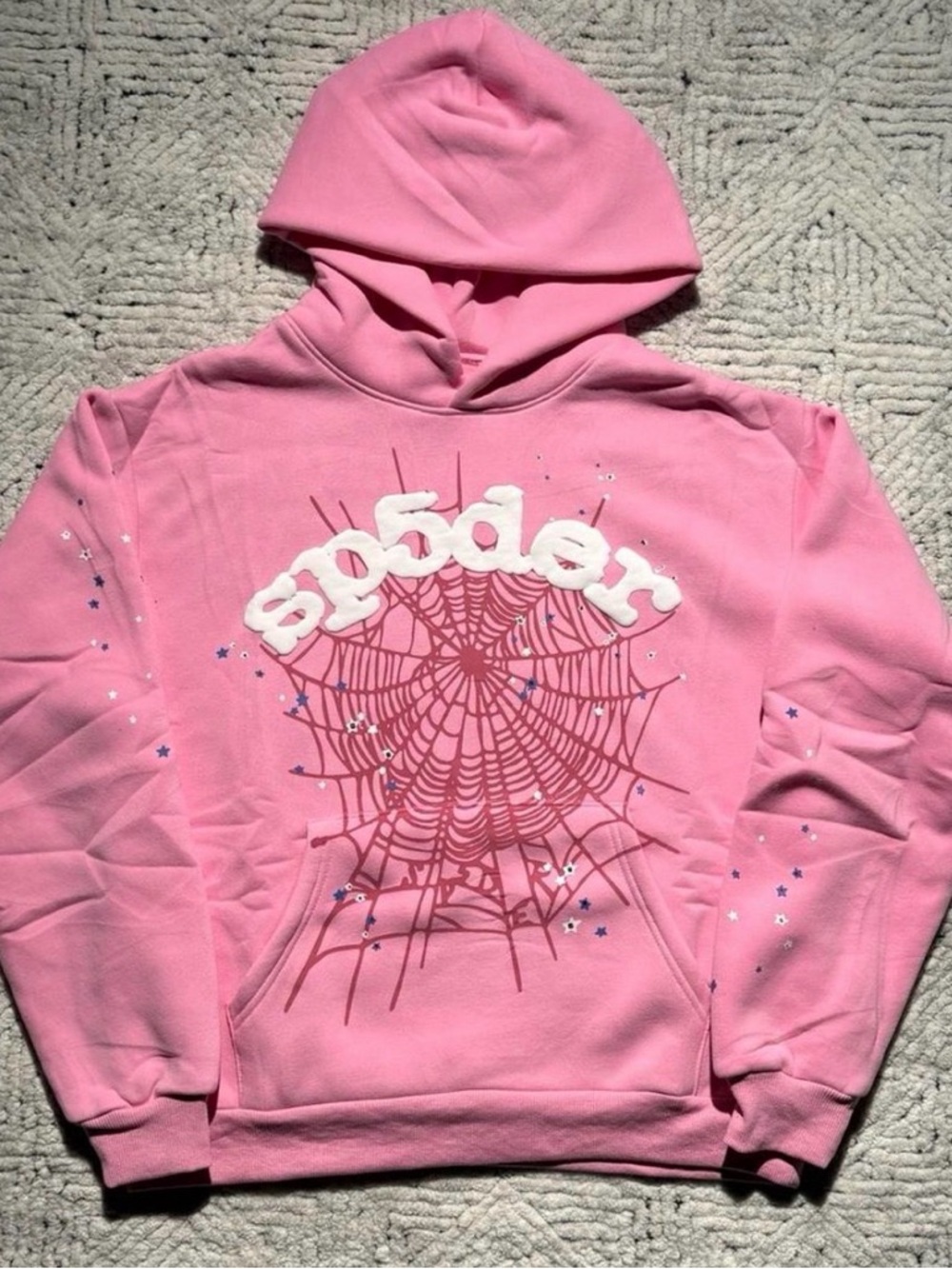Spider Web Pink Hoodie | Size Medium